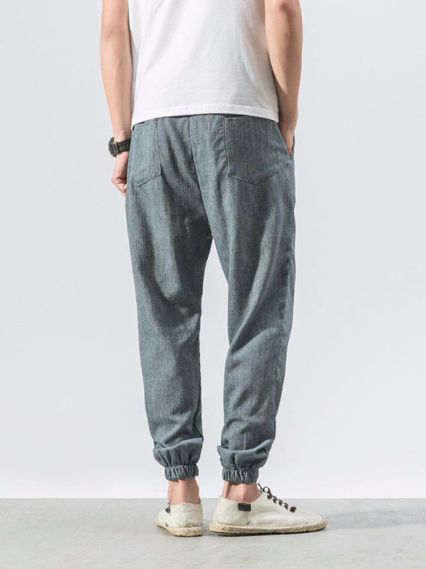 Men's Solid Color Linen Pants