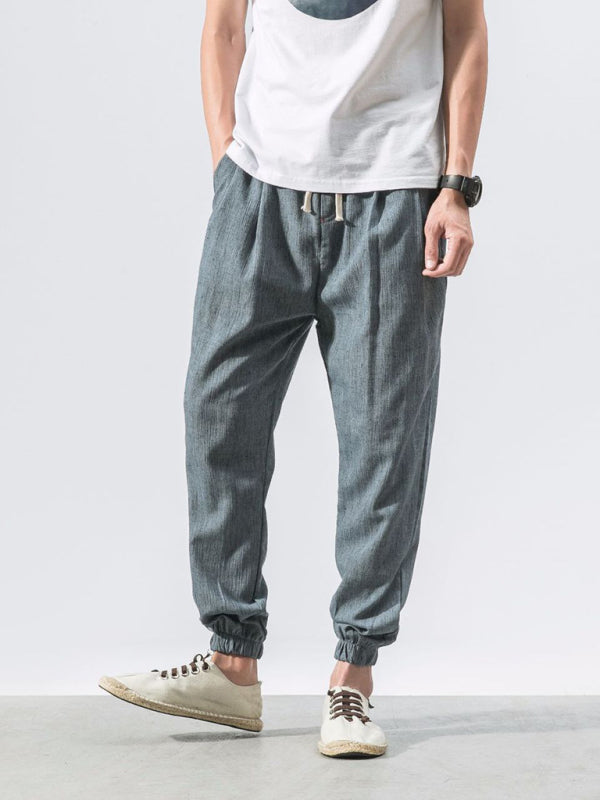 Men's Solid Color Linen Pants