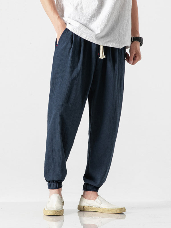 Men's Solid Color Linen Pants