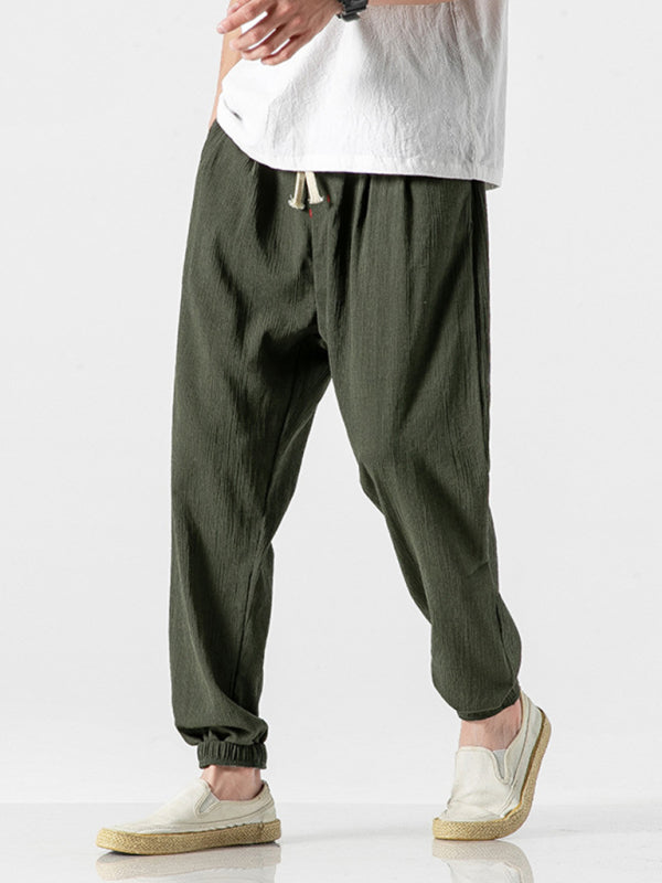 Men's Solid Color Linen Pants