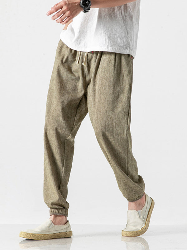 Men's Solid Color Linen Pants