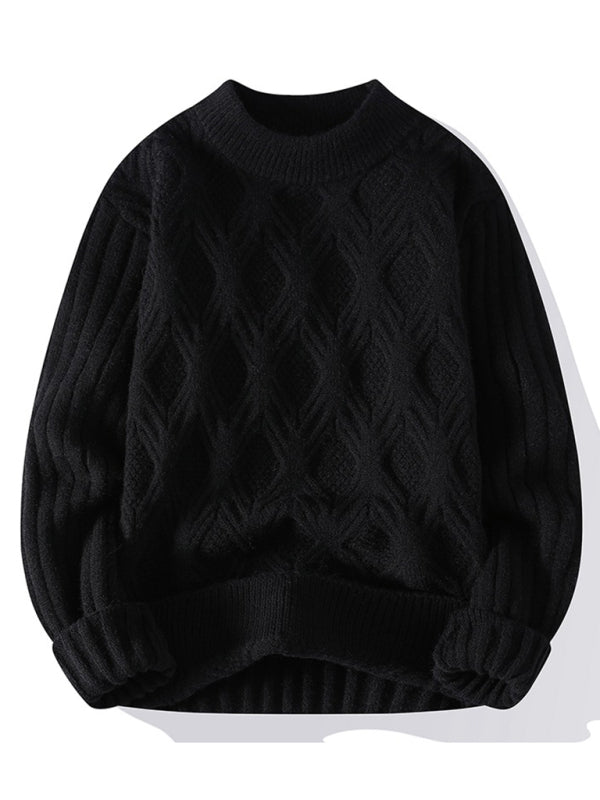 Men's Loose Casual Round Neck Knitted Sweater