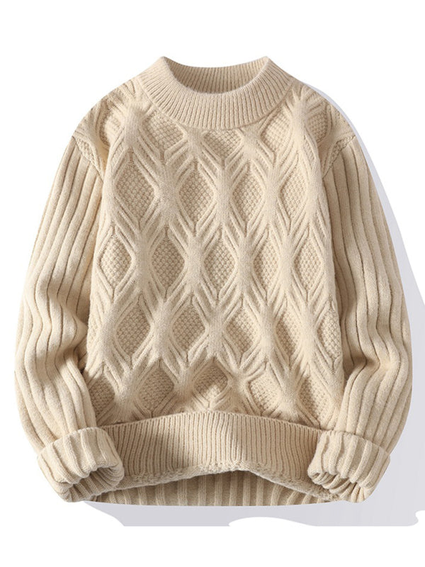 Men's Loose Casual Round Neck Knitted Sweater