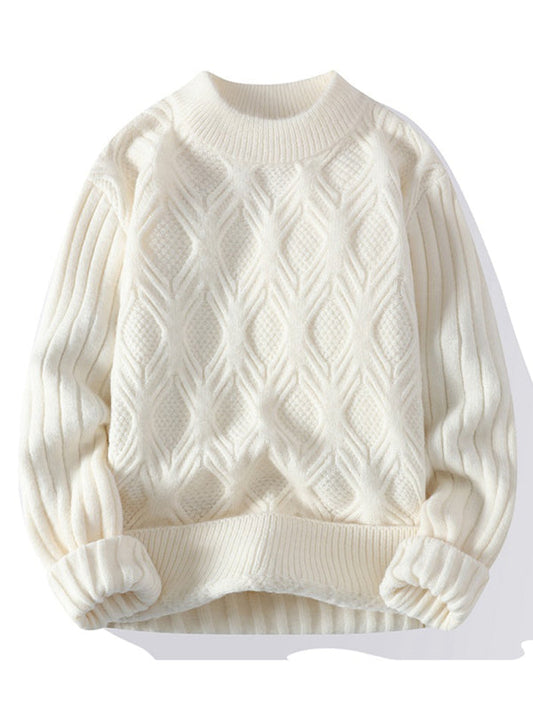 Men's Loose Casual Round Neck Knitted Sweater