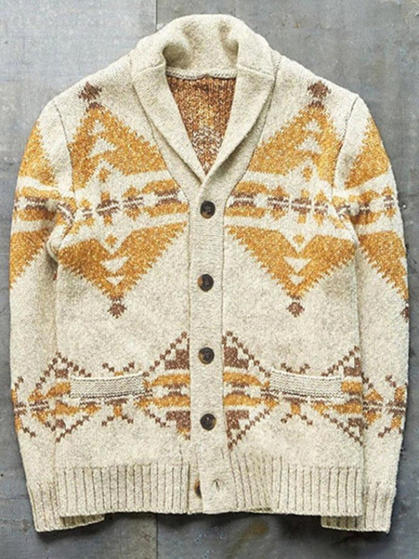 Men's Christmas Jacquard Sweater Button Cardigan Sweater