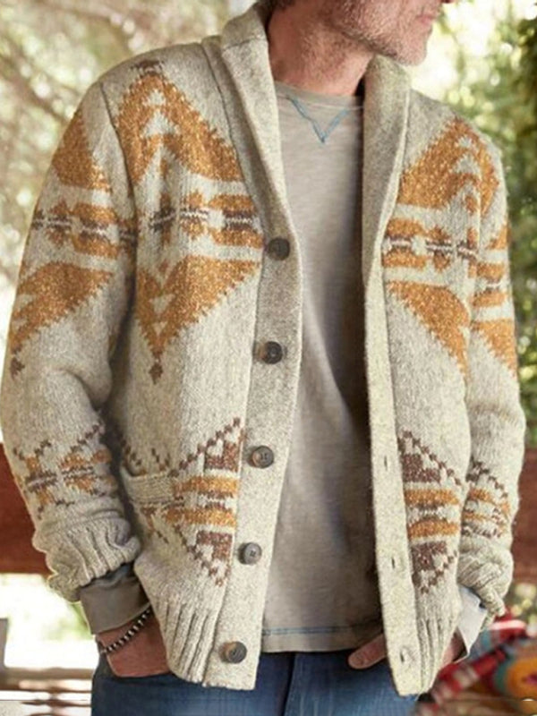 Men's Christmas Jacquard Sweater Button Cardigan Sweater