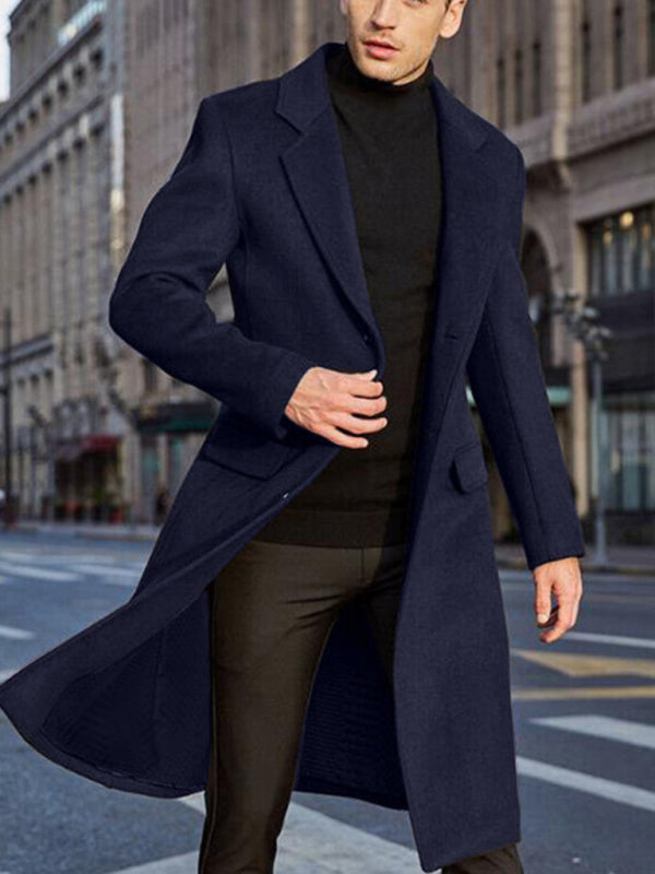 Men's Long Woolen Coat