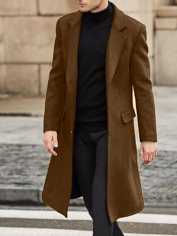 Men's Long Woolen Coat