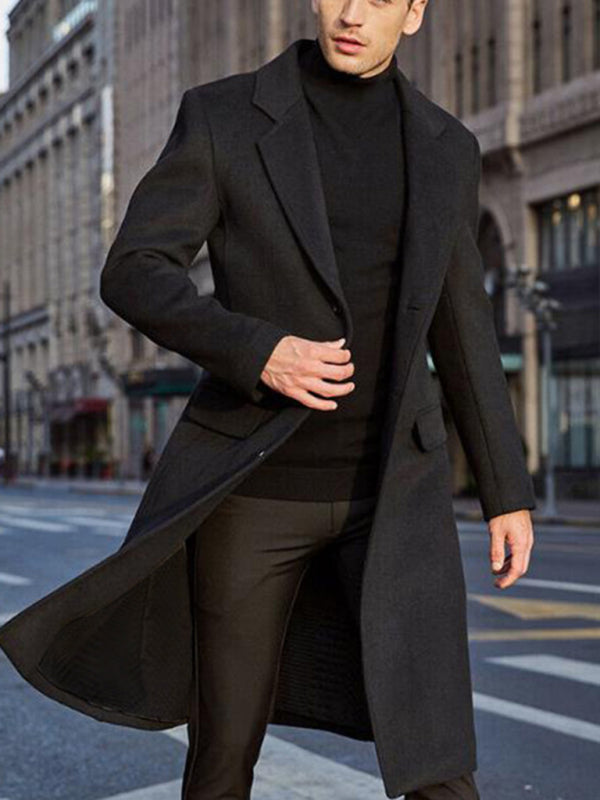 Men's Long Woolen Coat