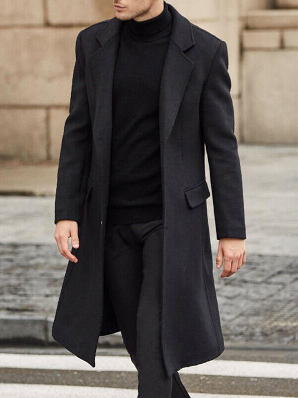 Men's Long Woolen Coat