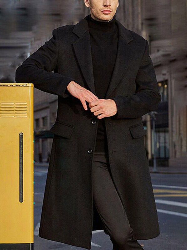 Men's Long Woolen Coat