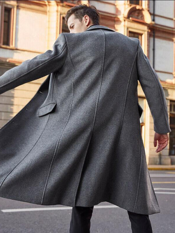 Men's Long Woolen Coat