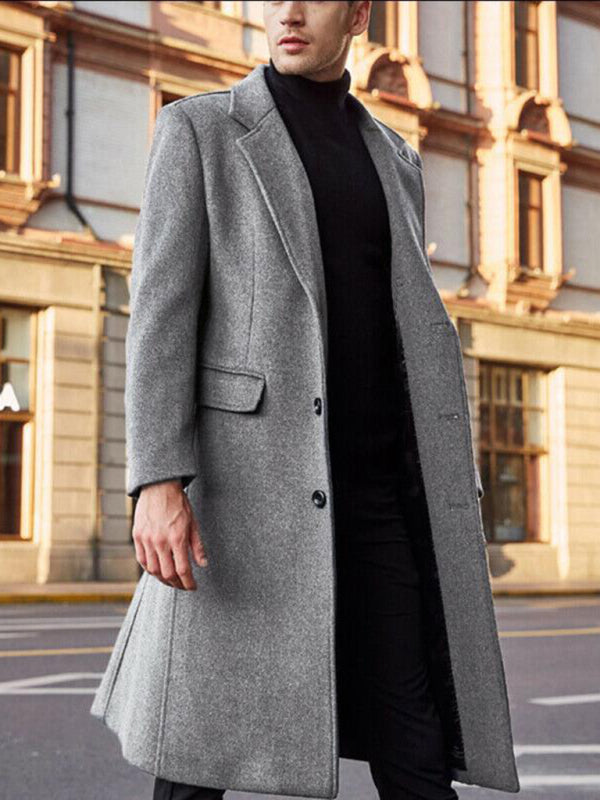 Men's Long Woolen Coat