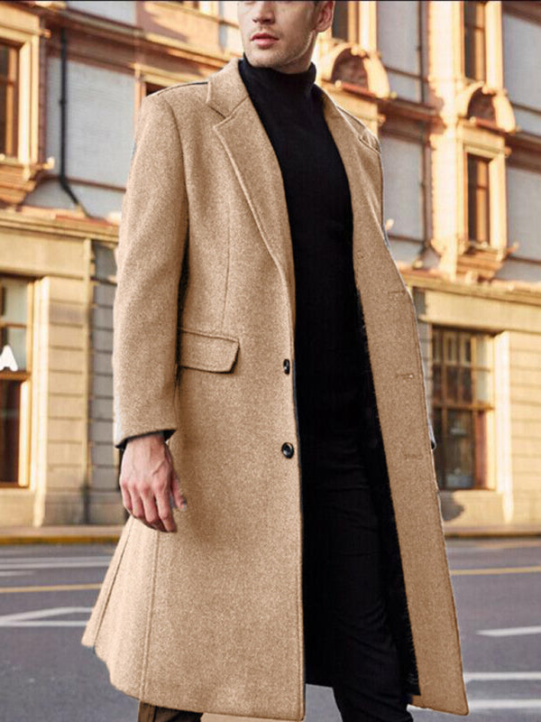 Men's Long Woolen Coat