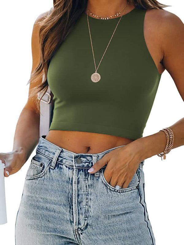 Women's Solid Color Essential Crop Tank