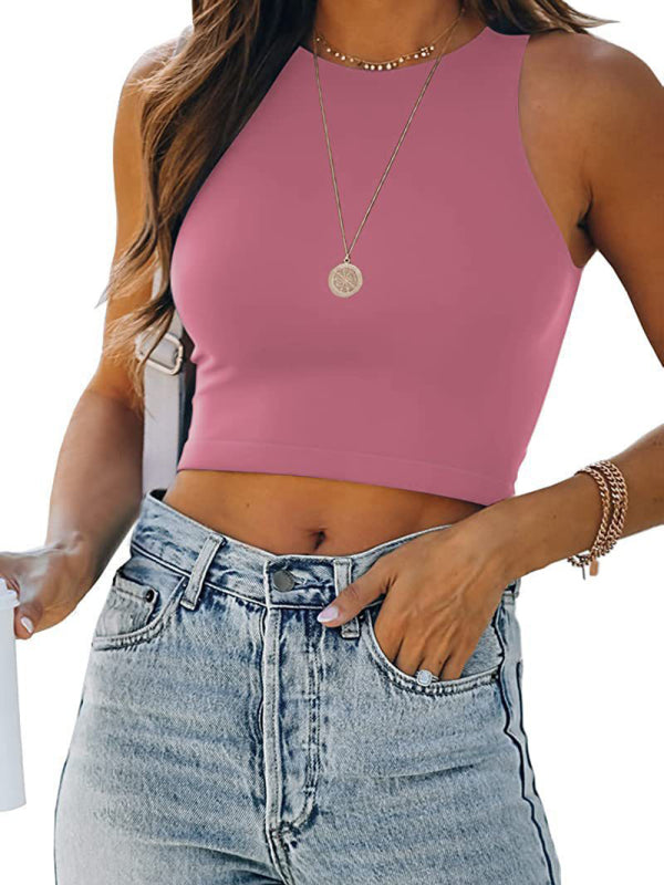 Women's Solid Color Essential Crop Tank