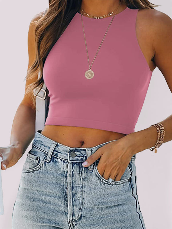 Women's Solid Color Essential Crop Tank