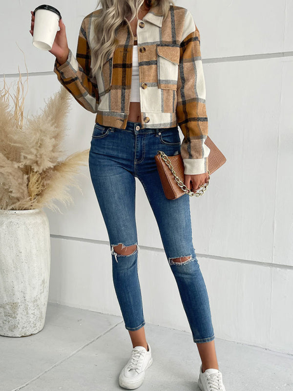 Plaid Cross-Border Long-Sleeved Shirt Jacket