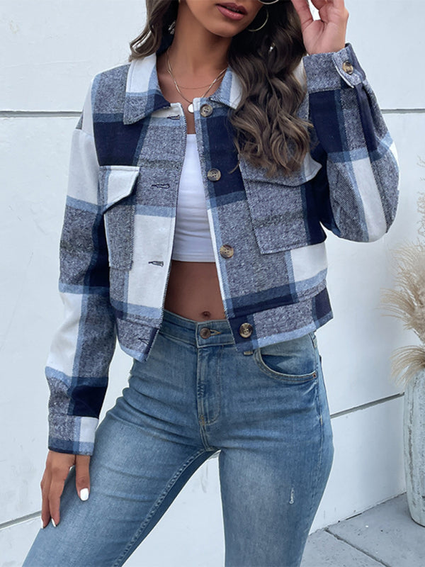 Plaid Cross-Border Long-Sleeved Shirt Jacket