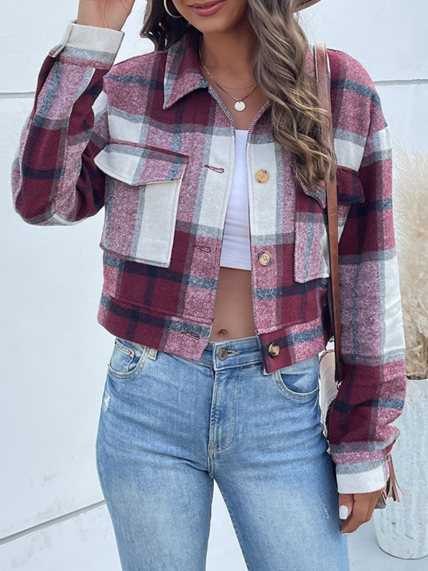 Plaid Cross-Border Long-Sleeved Shirt Jacket