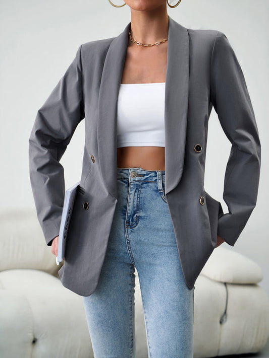 Elegant Commuter Double-Breasted Ladies Suit Jacket