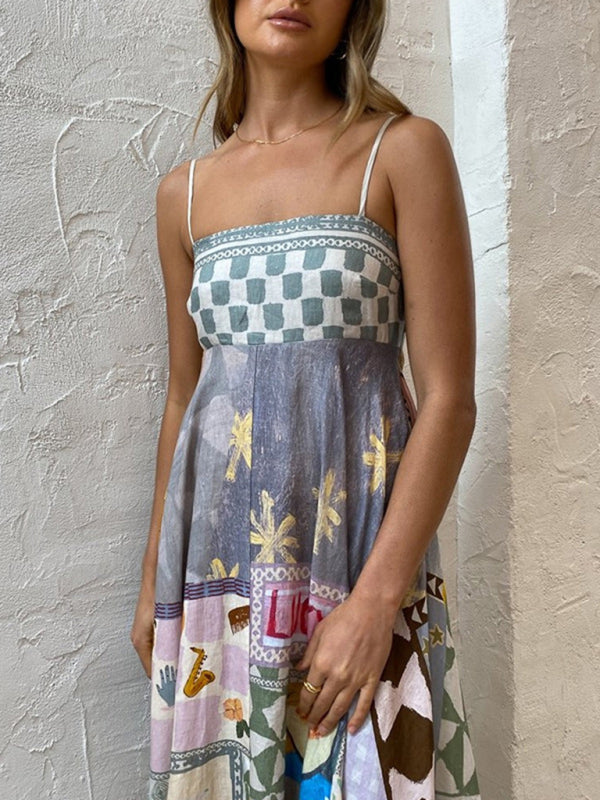 Women's Printed Swing Slip Dress