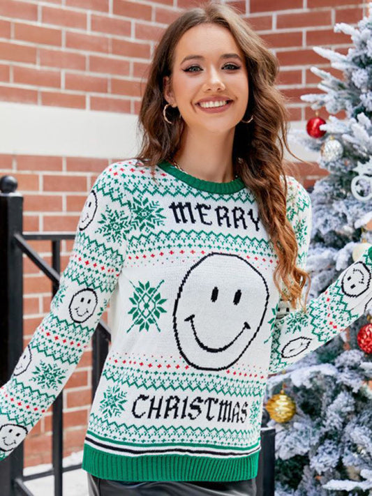 New Christmas Pullover Smiley Holiday Sweater