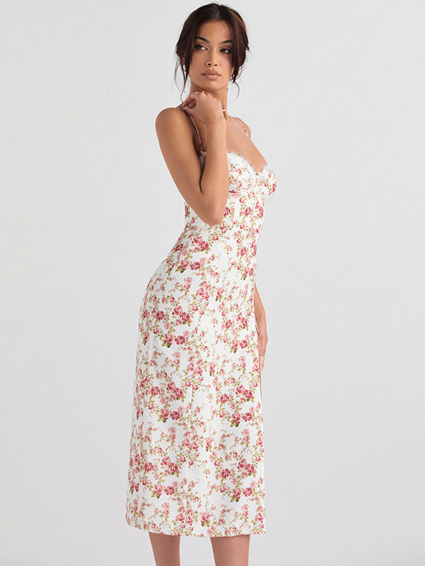 Women's Small Floral Slit Dress