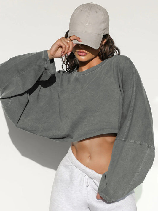 Women's Loose Round Neck High Waist Sweatshirt