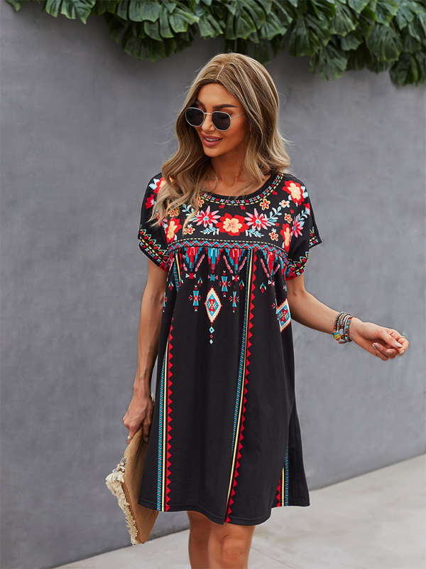 Casual Holiday Loose Short Dress