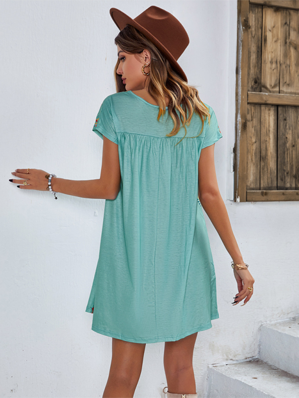 Casual Holiday Loose Short Dress