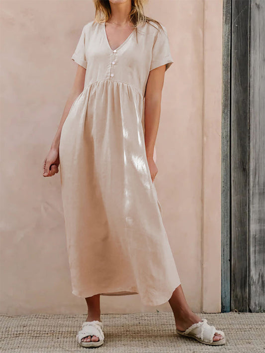 Women's Solid Color Elegant Loose Dress