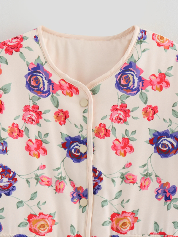 Ladies Floral Print Cotton Jacket