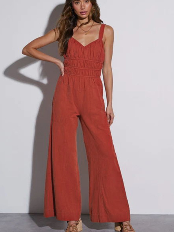 Solid Color Resort Fashion Jumpsuit