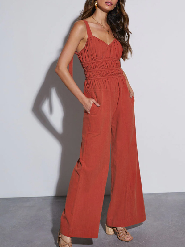 Solid Color Resort Fashion Jumpsuit