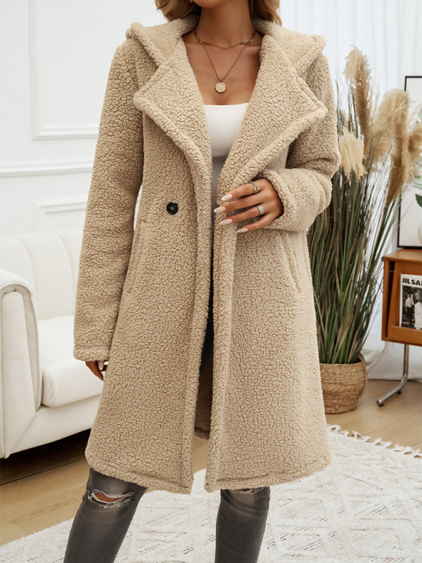 Casual Loose Hooded Plush Coat for Women