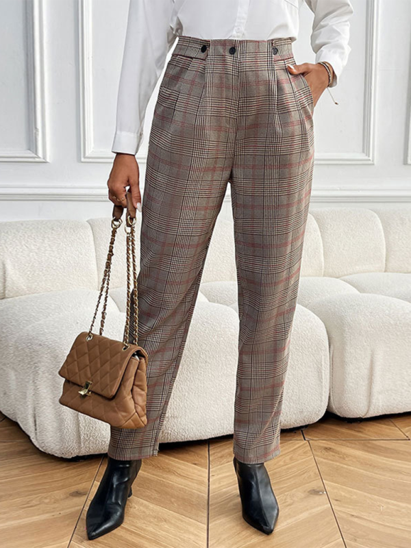 Women's Plaid Cigarette Pants