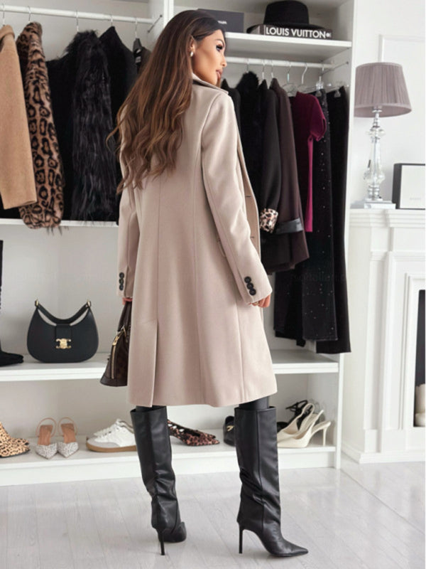 Autumn and Winter Simple Long-Sleeved Solid Color Single-Dreasted Jacket