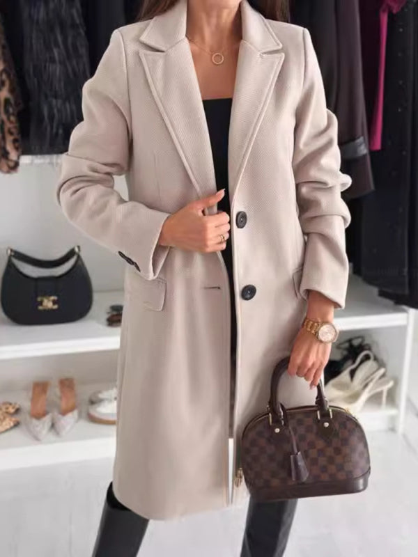 Autumn and Winter Simple Long-Sleeved Solid Color Single-Dreasted Jacket