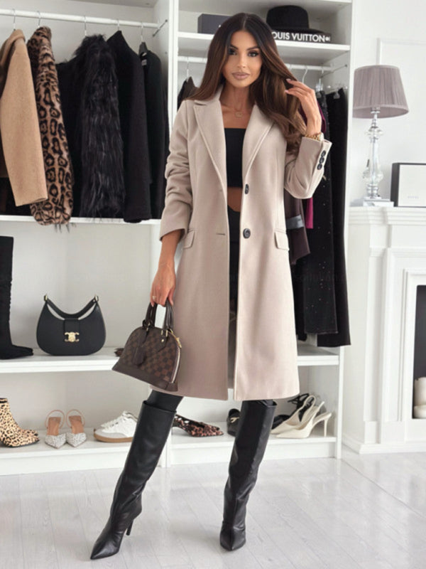 Autumn and Winter Simple Long-Sleeved Solid Color Single-Dreasted Jacket