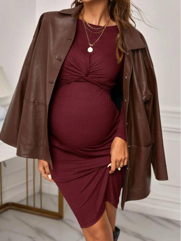 Women's Long Sleeves Shae Cross Front Maternity Dress