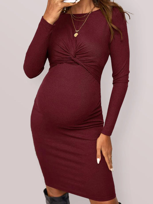 Women's Long Sleeves Shae Cross Front Maternity Dress