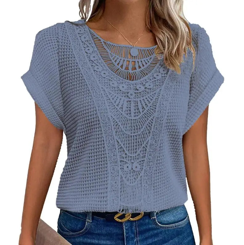 Chic Round Neck Elegant Top