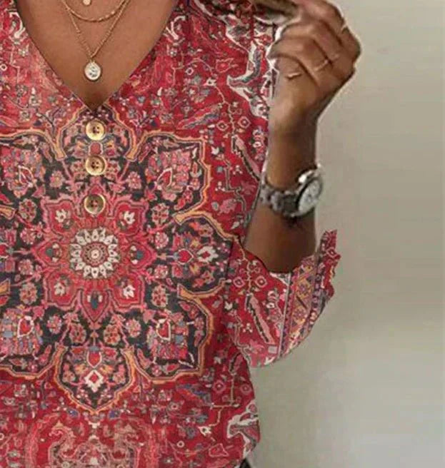 Boho Ruffle Vintage Blouse