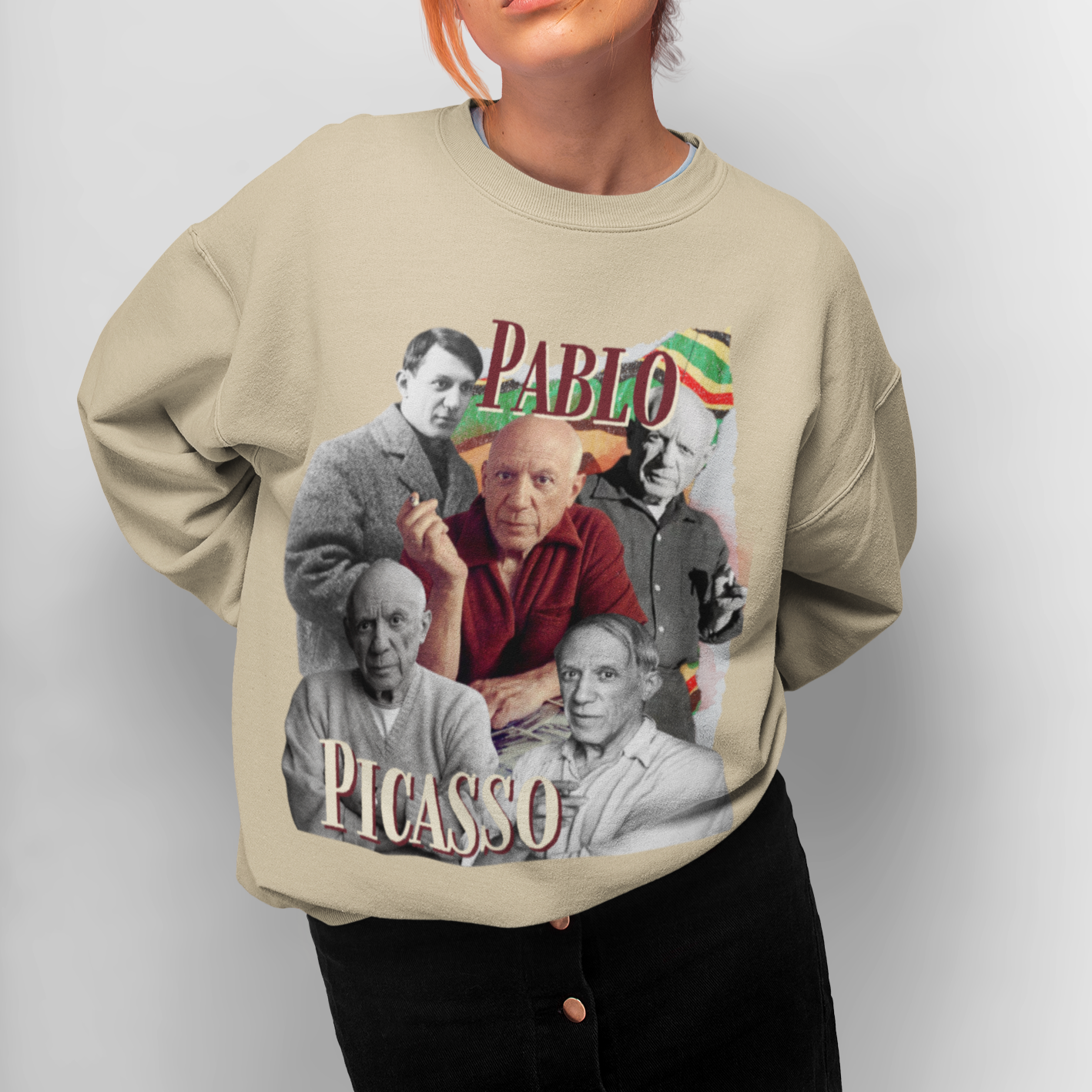 Pablo Picasso Sweatshirt, Y2K Style Bootleg Famous Spanish Artist Fan Retro Pullover Crewneck, Artist Gift