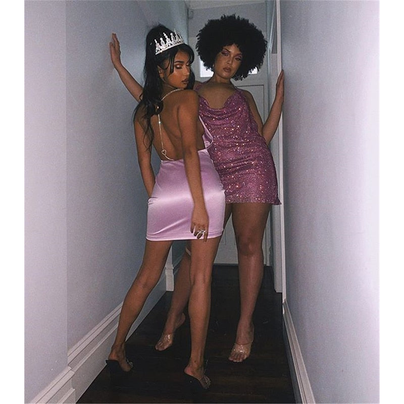 Pink Rhinestone Dress