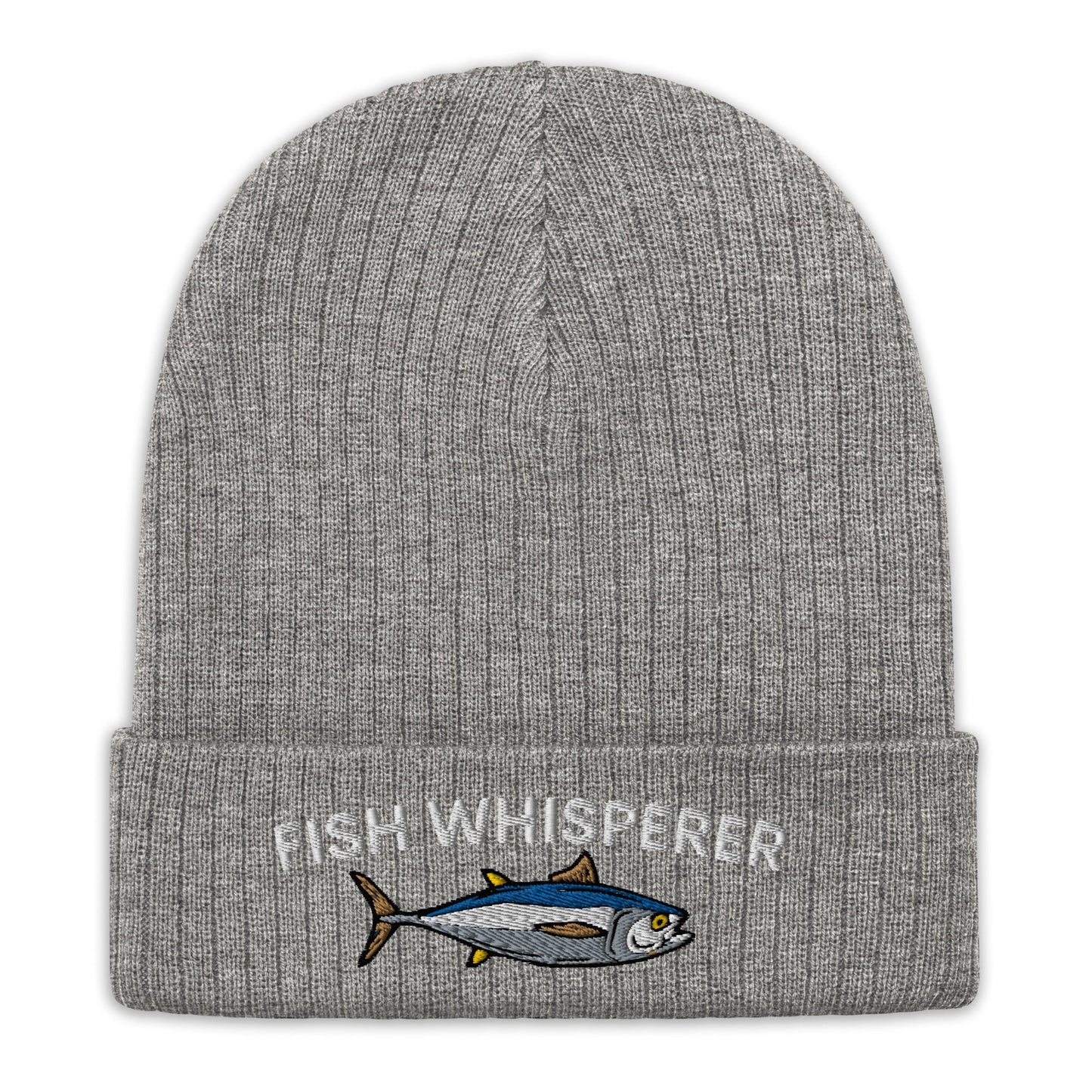 Fish Whisperer Ribbed Knit Beanie, Fishing Hat, Gift for Fisherman, Gift for Him