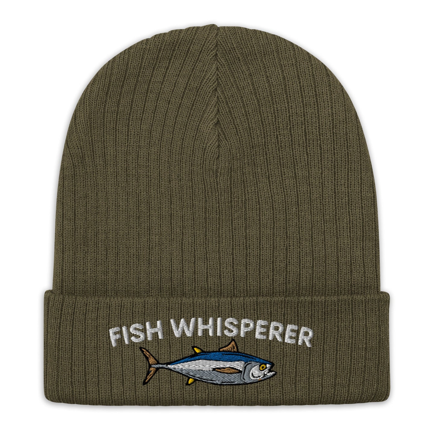 Fish Whisperer Ribbed Knit Beanie, Fishing Hat, Gift for Fisherman, Gift for Him