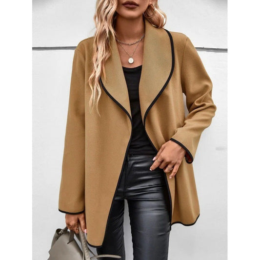 Women's Elegant Long Sleeve Loose Woolen Jacket