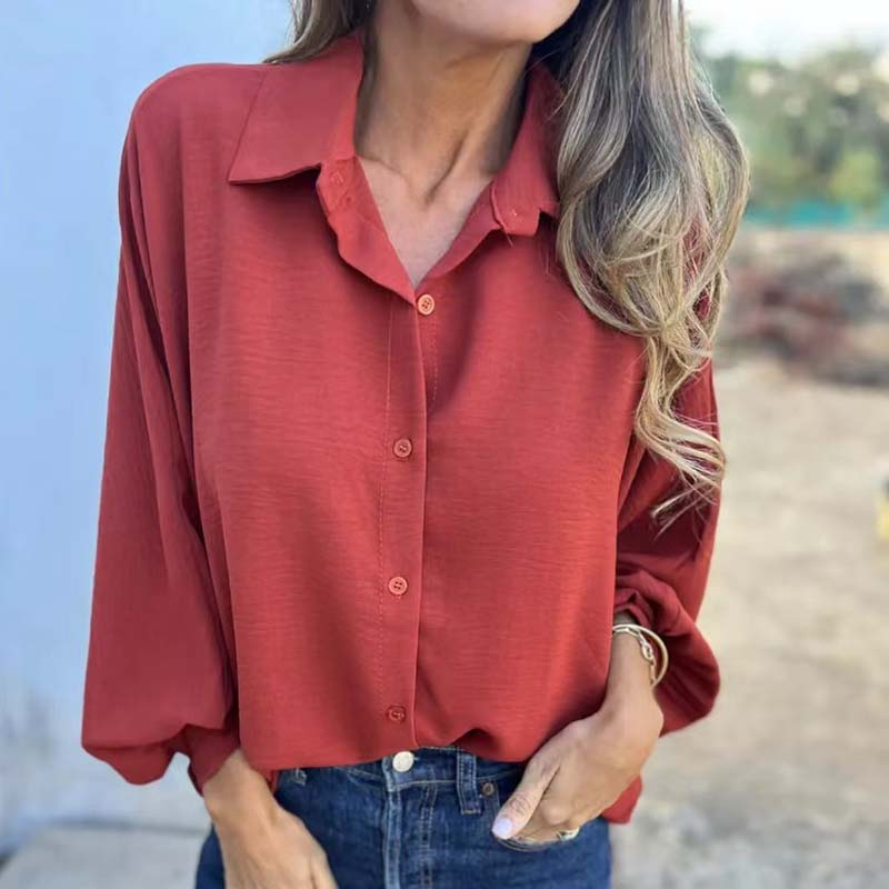 Loose Fit Long Sleeve Blouse